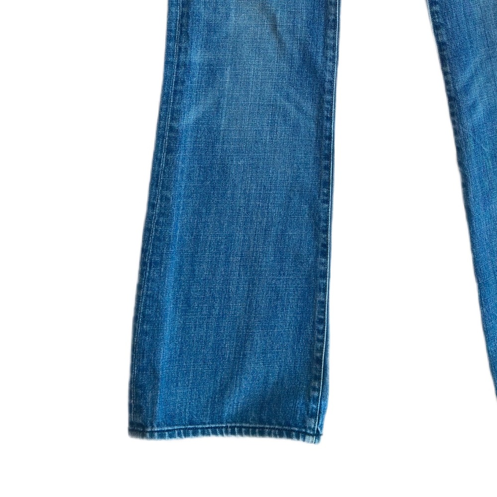 7 FOR ALL MANKIND ~ Medium Wash Blue Distressed Boot Cut Jeans size 8 - Picture 7 of 9